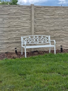 panca da giardino relaxdays 10036721_0 metallo bianco 124,5 cm Foto del cliente 2
