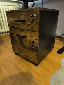 VASAGLE Aktenschrank mit 2 Schubladen auf 5 Rollen abschließbar Kunden-Foto 1