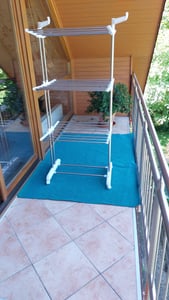SONGMICS Wäscheständer, Standtrockner 4 Ebenen, Flügelwäscheständer, klappbar, rollbar, Sockenhalter, 63,5 x 128 x 173 cm, grau Kunden-Foto 5