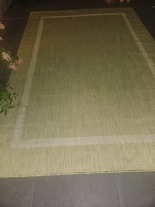Outdoor Teppich Wetterfest Terrasse Balkon Garten Küchenteppich Einfarbiges Design Flachgewebe Sisal Look Waschbarer Teppich Verschiedene Große : 160 X 230 cm , Farbe : Schwarz Kunden-Foto 4