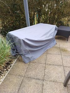 SANZARO Abdeckung Gartenmöbel Winterfest - 600D Oxford, Schwerlast 320g, Schutzhülle für Gartentisch Sitzgruppe Balkonmöbel - 213x132x70cm Kunden-Foto 1