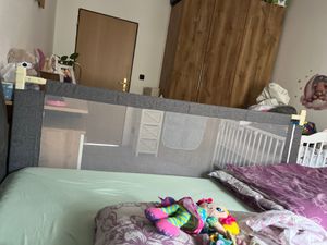 Fiqops Bettgitter 180 cm Bettschutzgitter Kinderbettgitter Babybettgitter Gitter Kinderbett Fallschutz Bett Kunden-Foto 1