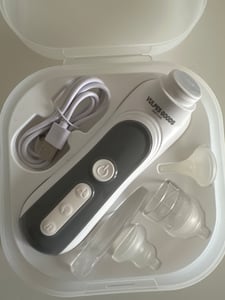 Vulpes Goods Nasensauger Baby Elektrisch, Multi. 2 in 1 Nasensauger für Neugeborene, mit 5 Staubsauger Saugstufen und 3 Silikondüsen Anti Reflux Kunden-Foto 1