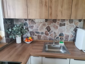 Küchenrückwand selbstklebend Mauer Natursteine Spritzschutz Folie 340 x 60cm Kunden-Foto 1