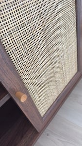 sweeek - Sideboard mit Holzoptik und Rattan-Geflecht B 120 cm - Schwarz Kunden-Foto 5