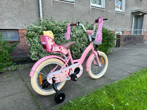 SJOEF Dolly Kinderfahrrad 16 Zoll | Ab 4 - 6 Jahre | Kinder Fahrrad für Mädchen / Jugend | Kleidergröße von 103 bis 118 cm | inklusive Stützräder - Rosa Kunden-Foto 4