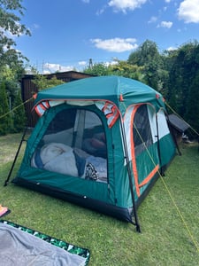 COSTWAY Campingzelt für 4-6 Personen, Tunnelzelt mit Vorzelt, 2-Raum-Trennwand und Tragetasche Kunden-Foto 1