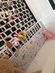 Amilian Bettumrandung Babybett Baby Kinder Nestchen Kantenschutz Bettnestchen Kopfumrandung für Laufstall Bettausstattung Bettschlange 210 cm Kunden-Foto 1