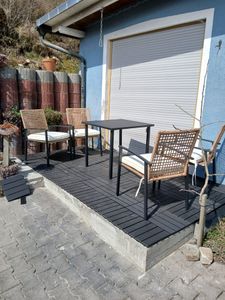 Jopassy WPC Terrassenfliesen Terrassendielen Holz-Optik 60x30cm, 6 Stück = 1m² Fliese Bodenfliese Klickfliese mit klicksystem Bodenbelag Braun Kunden-Foto 1