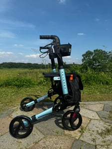 Helavo Leichtgewicht Rollator aus Aluminium faltbar mit Sitz für Senioren, Rot Kunden-Foto 1