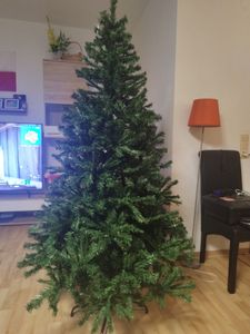 Umelý vianočný stromček COSTWAY 225 cm, jedľa s 1346 PVC ihličkami, kovový stojan a skladací systém, vianočný stromček, umelý vianočný stromček Fotografia od zákazníka č. 12