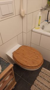WOLTU WC Sitz, Toilettensitz mit Absenkautomatik aus MDF Holzmaserung Kunden-Foto 1