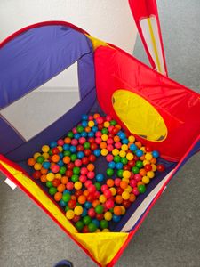 KIDUKU Spielzelt mit 300 Bällen undTasche Kinderzelt Bällebad Pop Up Babyzelt Kunden-Foto 2