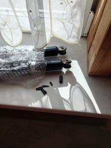 Set: Federbeine,hinten,verstellbar , schwarz/chrom, Länge: ca. 310m - für Simson KR51 Schwalbe, SR4 Vogelserie Kunden-Foto 2