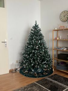 Yorbay 150cm Artificiale Albero di Natale Abete con Stand per la decorazione di Natale riutilizzabile (Albero di Natale con neve) Foto del cliente 12