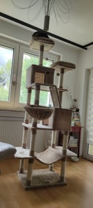 Feandrea Kratzbaum 206 cm, XXL, mit 13 Kratzsäulen, 2 Plattformen beige Kunden-Foto 5