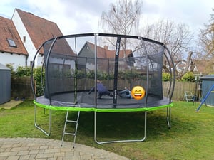 ZIPRO Trampolin Jump Pro Out | 8FT Ø 252 cm | Gartentrampolin Kindertrampolin Komplett-Set inkl. Außennetz, Leiter & Randabdeckung, Outdoor, Grün Kunden-Foto 4