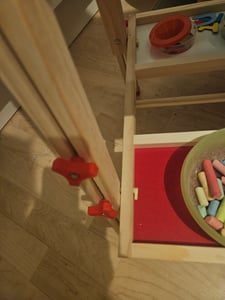 Standtafel Kinder,Holz Kindertafel Malerei Holztafel Doppelseitige Kreidetafel und Whiteboard 57x55x148cm Kunden-Foto 3