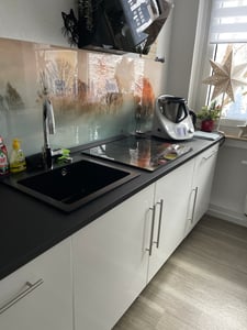 MIT ARMATUR - Rein Schwarz LINDBERGH® Granit Spüle "SIM44" + "1-Nero" Einbauspüle Küchenspüle Spülbecken Kunden-Foto 2