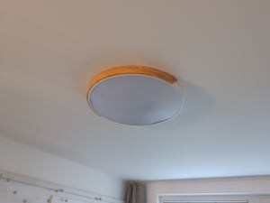 XMTECH Moderne Holz-LED-Deckenleuchte Ø40 cm, 60 W, Kaltweiß 6000K-6500K, 4200LM – Ideal für Wohnzimmer, Küche, Esszimmer, Flur, Büro & Kinderzimmer,Weiß Kunden-Foto 1