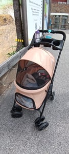 Kočík pre psov D00-127RD, buggy, skladací, pre malé psy a mačky, červený/čierny Fotografia od zákazníka č. 5