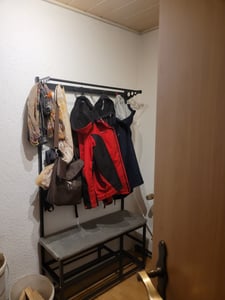 Garderobenständer Kleiderständer Garderobe mit Schuhbank, Schuhregal,Garderobe mit 9 Kleiderhaken Kunden-Foto 1