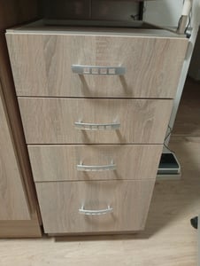 Schubladen-Küchenschrank SABRYA – Breite 40 cm, Eiche Lefkas / weiß Kunden-Foto 1
