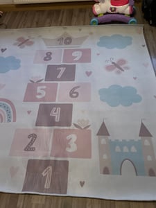 Teppich Kinderzimmer Kinderteppich Rutschfest Spielteppich Herz Creme Grösse 80x150 cm Kunden-Foto 2