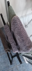 Handtuchhalter, Handtuchständer, Freistehend Badetuchhalter, Badezimmer Handtuchstange, Badetuchhalter, ohne Bohren, mit 3 Handtuchstange Kunden-Foto 2
