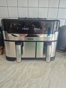 Tefal Dual Easy Fry & Grill EY905D, Heißluftfritteuse, 8,3 l, Doppel, Edelstahl, Berührung, Eigenständig Kunden-Foto 1