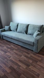 Couch mit schlaffunktion Wohnzimmer Couch mit Bettkasten AIKIDO 223x90cm Beige Kunden-Foto 2