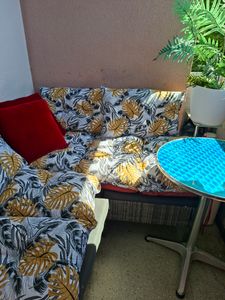 Amilian Palettenkissen SET Gartenkissen mit Rückenkissen Bankauflage Kissen Sitzpolster für Europaletten Sitzkissen: 80x120cm + 2x 40x60cm Kunden-Foto 3
