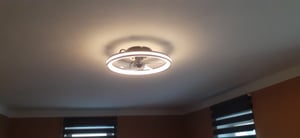Jayseuw Deckenventilator Ø 50cm LED Deckenleuchte mit Beleuchtung und Fernbedienung Deckenlampe Kunden-Foto 5