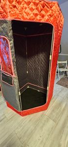 Mobile Dampfsauna Sauna-Box mit 3L Dampfer für Schwitzen, Abnehmen, Entgiften 1500W Schwarz Kunden-Foto 2