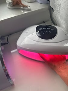 Maniküre-Sets, Lichthärtungsgerät, 320W Nageltrockner mit 4 Timer-Einstellungen, Nagellacktrockner mit 72 LED-UV-Lampen, Gel-Nagellack-Härtungslampe Kunden-Foto 1
