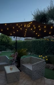 Ombrellone con illuminazione a LED ombrellone a sbalzo 300 cm ombrellone da giardino padiglione - marrone Foto del cliente 4