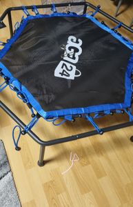 Aga FITNESS Trampolin 130 cm Blau + Griff Kunden-Foto 1