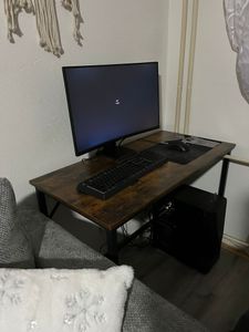 VASAGLE Schreibtisc Computertisch schmaler Bürotisch 135 x 60 x 75cm vintage Kunden-Foto 5