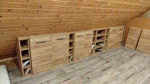 Meuble de rangement sous pente Vicco Rion Blanc Haute brillance avec 2 portes, Model 56180 Photo du client 1