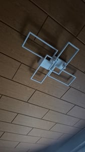 LED Deckenleuchte Wohnzimmer Deckenlampe 74W Dimmbar Schlafzimmerlampe mit Fernbedienung aus Metall Küchenlampe für Schlafzimmer Esszimmer Weiß Kunden-Foto 2