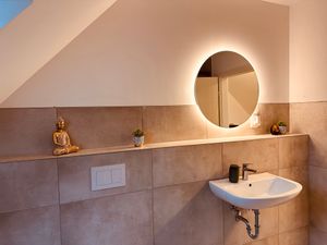 SensaHome - Okrúhle kúpeľňové zrkadlo bez rámu s LED osvetlením - stmievateľné - Nástenné zrkadlo - 60 cm Fotografia od zákazníka č. 9