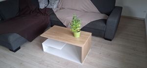 Konferenční stolek, 90 x 50 x 41 cm, bílo/šedá Fotografie od zákazníka č. 1