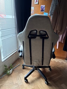 PLAYER Gaming Stuhl Ergonomischer Gaming Sessel Schreibtischstuhl PC Gamer Racing Stuhl mit Stoffoberfläche, Federsitzkissen, Verbindungsarmlehnen Kunden-Foto 3