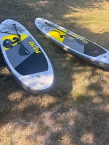ECD Germany Gonfiabile Stand Up Paddle Board Maona, 308x78x10 cm, grigio, PVC, fino a 120 kg, borsa per il trasporto con pompa accessori Foto del cliente 1