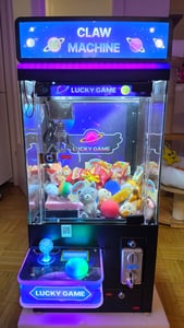 VEVOR Greifautomat, Spielautomat, mittelgroßer Arcade-Spielautomat mit Licht & Ton, verstellbaren Stahlkrallen, Gewinnautomat, Greifer, Verkaufsspielzeug, für kommerzielles Heimkino, Schwarz-Lila Kunden-Foto 1