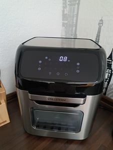 Stillstern Heißluftfritteuse XXL 12L mit LED-Touchscreen, Rezeptbuch auf Deutsch, 12 Programme, Vorheizen&Warmhalten, 1800W Heissluftfritteuse AirFryer XXL ohne Öl Dörren Minibackofen Camping Grill Kunden-Foto 1