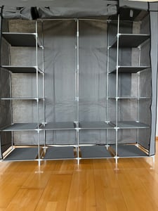 Armoire pliante tissu gris 170 × 170 armoire XXL Photo du client 1