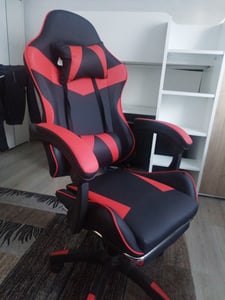 Bürostuhl BOSS, ergonomischer Drehstuhl, Schalensitz, ausziehbare Fußstütze, verstellbare Rückenlehne, Stahlkonstruktion, verchromtes Fußkreuz, für Büro und Homeoffice Kunden-Foto 1