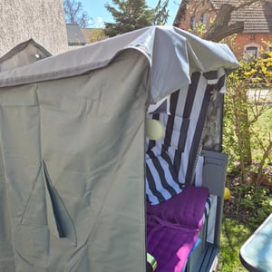 SANZARO Ochranný obal na plážové kreslo, odolný voči zimným podmienkam, 120 cm, vhodný pre šírku 110 cm – technológia RipStop s materiálom 600D Oxford, odolný proti pretrhnutiu a UV žiareniu, sivý Fotografia od zákazníka č. 4