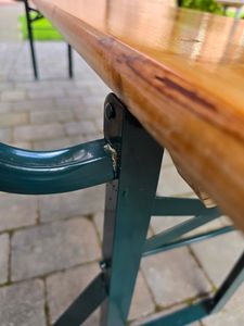 CASARIA® Bierzeltgarnitur mit Lehne 170 cm Klappbar Stabil 2x Bierbank 1x Breiter Tisch Holz Biertischgarnitur Festzeltgarnitur Biergartengarnitur Kunden-Foto 2